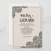 Elegant Glamor Lace Engagement Party Invitation Einladung (Vorderseite)