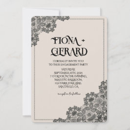 Elegant Glamor Lace Engagement Party Invitation Einladung