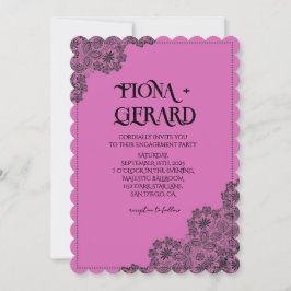 Elegant Glamor Lace Engagement Party Invitation Einladung