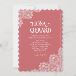 Elegant Glamor Lace Engagement Party Invitation Einladung