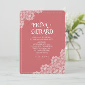 Elegant Glamor Lace Engagement Party Invitation Einladung (Stehend Vorderseite)