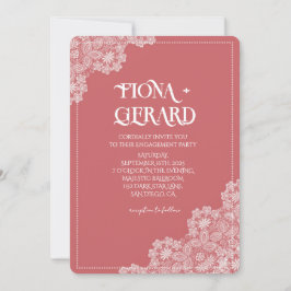 Elegant Glamor Lace Engagement Party Invitation Einladung
