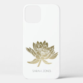 ELEGANT GLAMOROUS PALE GOLD FOIL WHITE LOTUS Case-Mate iPhone HÜLLE