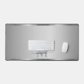 Elegant Glamorous Silver Custom Name Monogram Schreibtischunterlage (Tastatur & Maus)