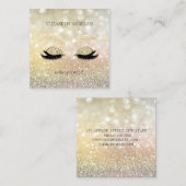 Elegant Glamour Bokeh Glitzer Imitate Lashes Quadratische Visitenkarte (Vorne/Hinten)