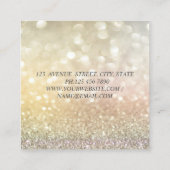 Elegant Glamour Bokeh Glitzer Imitate Lashes Quadratische Visitenkarte (Rückseite)