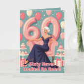 Elegant Glamour Frauen 60. Geburtstag Gruß Karte (Vorderseite)