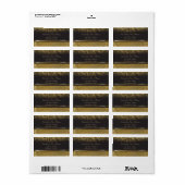 Elegant Glamour Stilvolles Black Shiny, Sequins Adressaufkleber (Vorne)