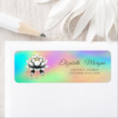 Elegant Glamour White Lotus Rainbow Holographic (Insitu)