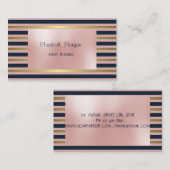 Elegant glamourös Stilvoll gestreift Visitenkarte (Vorne/Hinten)