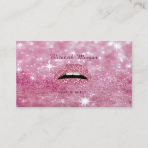 Elegant Glamourös Trendig Glitzernd Bokeh Lippen Visitenkarte