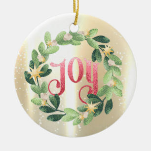Elegant Glänzend,Unechtes Gold,Kranz Freude Keramik Ornament