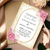 Elegant Gliter Floral Gold Spanische Nuestra Boda Einladung