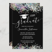 Elegant Gliter Graduate Class of 2022 Einladung (Vorne/Hinten)