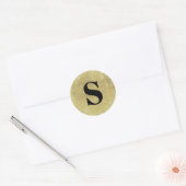 Elegant Glitter Gold Monogram Envelope Seal Runder Aufkleber (Umschlag)