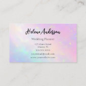 Elegant Glitters Opal Rainbow Confettis Visitenkarte (Rückseite)