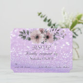 Elegant Glittery Bokeh Floral UAWG Einladung (Stehend Vorderseite)