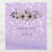 Elegant Glittery Bokeh Floral Weinetikett (Einzelnes Label)