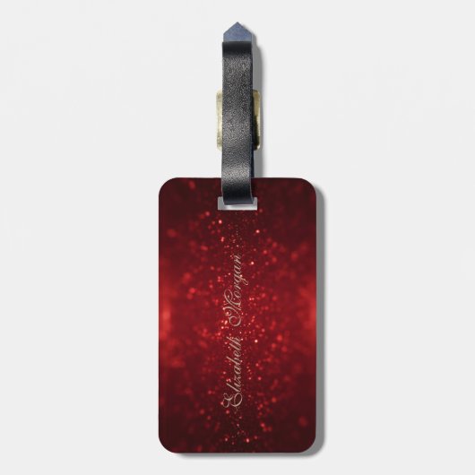 Elegant Glittery Bokeh Foil Confetty Diamond, Cat Gepäckanhänger (Rückseite vertikal)