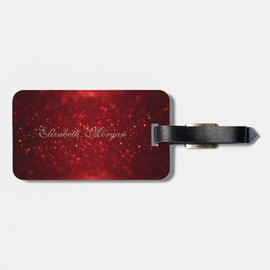 Elegant Glittery Bokeh Foil Confetty Diamond, Cat Gepäckanhänger (Rückseite horizontal)