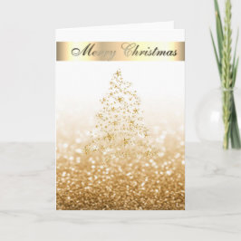 Elegant,Glittery,Bokeh,Imitate Gold Weihnachtsbaum Feiertagskarte