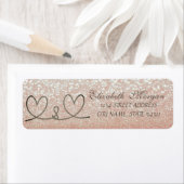 Elegant Glittery Bokeh ,Rope Hearts Address Label (Insitu)
