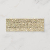 Elegant Glittery Gold Brush Stroke Geometric Mini Visitenkarte (Rückseite)