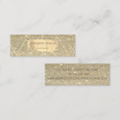 Elegant Glittery Gold Brush Stroke Geometric Mini Visitenkarte (Vorne/Hinten)