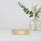 Elegant Glittery Gold Brush Stroke Geometric Mini Visitenkarte (Stehend Vorderseite)