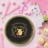 Elegant Glittery Gold Juwish Holiday Rosh Hashanah Pappteller (Party)