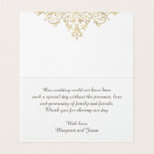 Elegant Glittery Golden Dankeschön Karten (Innenseite Aufgefaltet)