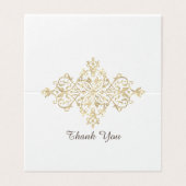 Elegant Glittery Golden Dankeschön Karten (Außenseite Aufgefaltet)