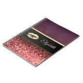 Elegant Glittery Lips Bokeh Notizblock (Linke Seite)