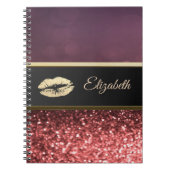 Elegant Glittery Lips Bokeh Notizblock (Vorderseite)