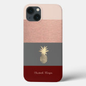 Elegant, Glitzer-Ananas, Streifen Case-Mate iPhone Hülle (Rückseite)