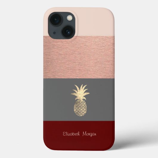 Elegant, Glitzer-Ananas, Streifen Case-Mate iPhone Hülle (Rückseite)