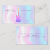 Elegant, Glitzer-Gitarre, Hologrphic Music Teacher Visitenkarte (Vorne/Hinten)