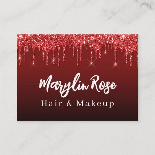 ELEGANT GLITZER TROPFEN CHIC CUSTOMIZIERBAR VISITENKARTE (Vorderseite)