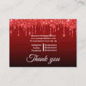 ELEGANT GLITZER TROPFEN CHIC CUSTOMIZIERBAR VISITENKARTE (Rückseite)