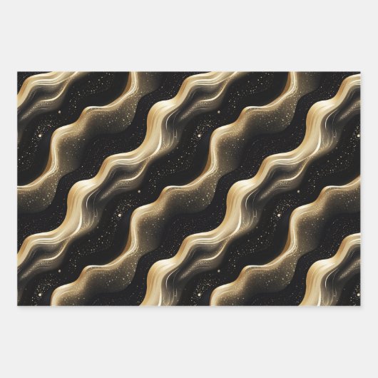 Elegant glitzernde Fantasie und Dünentexturen Geschenkpapier Set (Vorderseite 3)