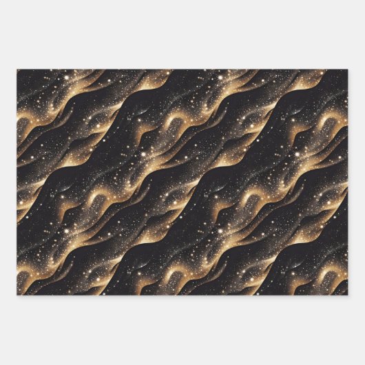 Elegant glitzernde Fantasie und Dünentexturen Geschenkpapier Set (Vorderseite 2)