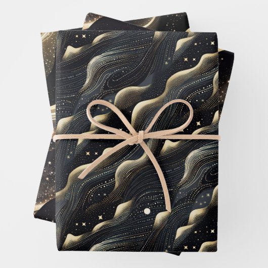 Elegant glitzernde Fantasie und Dünentexturen Geschenkpapier Set (Beispiel)