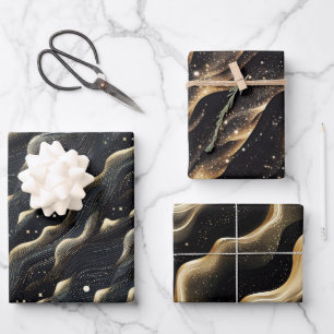 Elegant glitzernde Fantasie und Dünentexturen Geschenkpapier Set