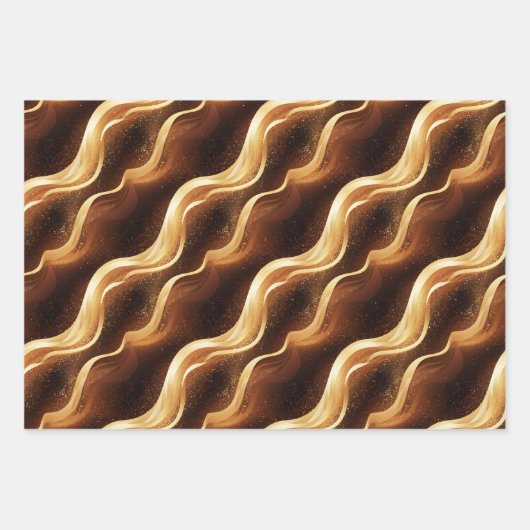 Elegant glitzernde Fantasie und Dünentexturen Geschenkpapier Set (Vorderseite 3)