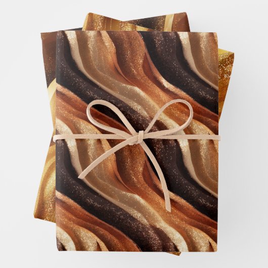 Elegant glitzernde Fantasie und Dünentexturen Geschenkpapier Set (Beispiel)