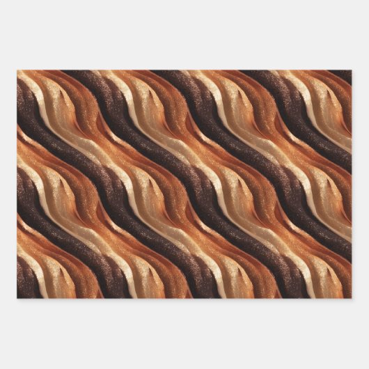 Elegant glitzernde Fantasie und Dünentexturen Geschenkpapier Set (Vorderseite)