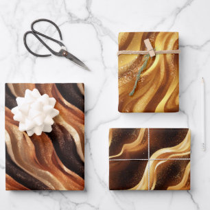 Elegant glitzernde Fantasie und Dünentexturen Geschenkpapier Set