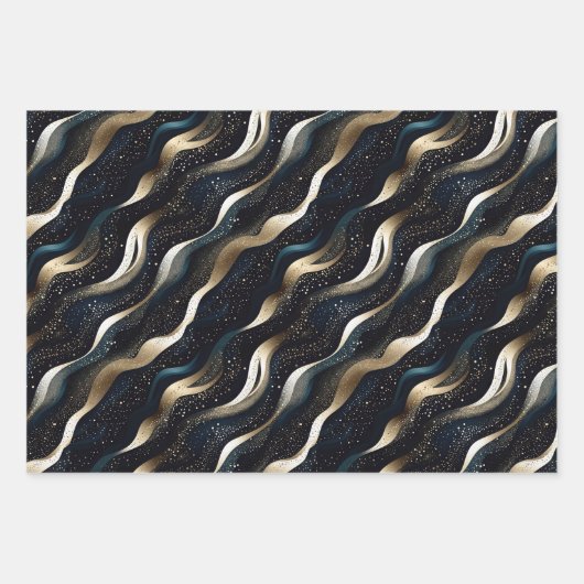 Elegant glitzernde Fantasie und Dünentexturen Geschenkpapier Set (Vorderseite 3)