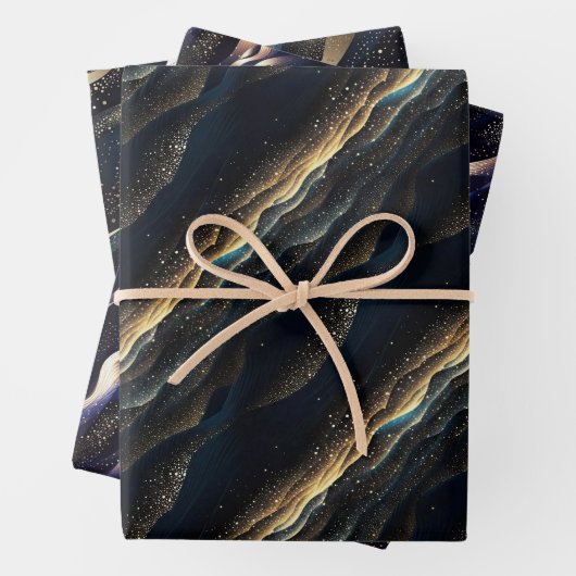 Elegant glitzernde Fantasie und Dünentexturen Geschenkpapier Set (Beispiel)