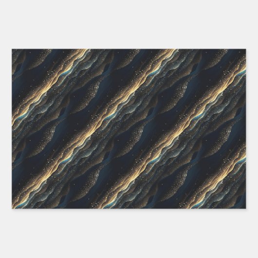 Elegant glitzernde Fantasie und Dünentexturen Geschenkpapier Set (Vorderseite)